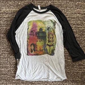 Black and White Graphic Raglan Tee
